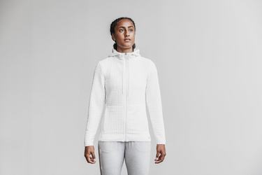 Nobull Quilted Zip-up Women's Jackets White | Australia (QX9815)